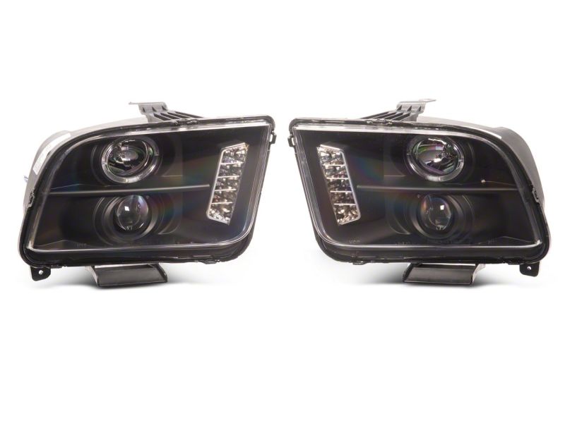 Load image into Gallery viewer, Raxiom 05-09 Ford Mustang Excluding GT500 LED Halo Projector Headlights- Blk Housing (Clear Lens)
