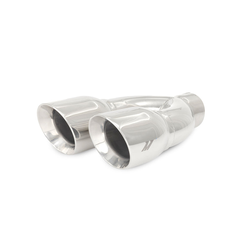Load image into Gallery viewer, Mishimoto Universal Steel Muffler Tip 2.5in Inlet Dual Y Polished
