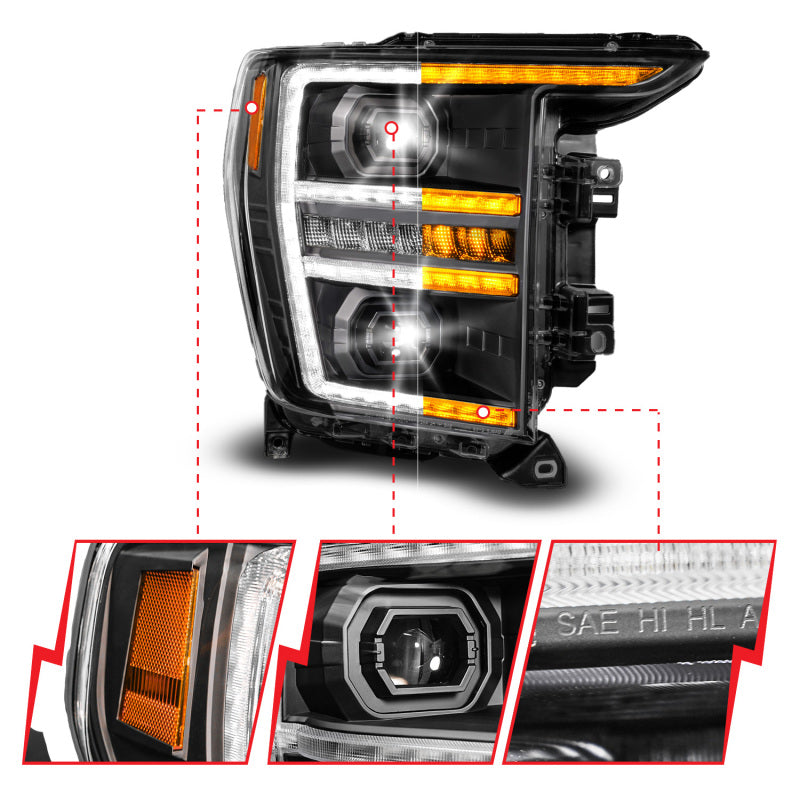Load image into Gallery viewer, ANZO 21-23 Ford F150 LED Projector Headlight w/Switchback+Sequential - Black (Passenger Side Only)
