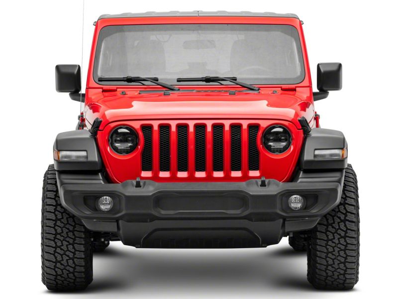 Load image into Gallery viewer, Raxiom 18-23 Jeep Wrangler JL Axial Series 9-In Angel Eye LED Headlights- Blk Housing (Clear Lens)
