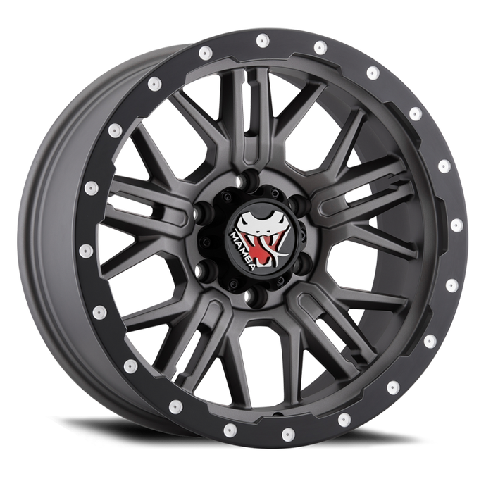 Mamba M25 20x9 5x139.7 ET12 Matte Grey w/ Black Lip Edge