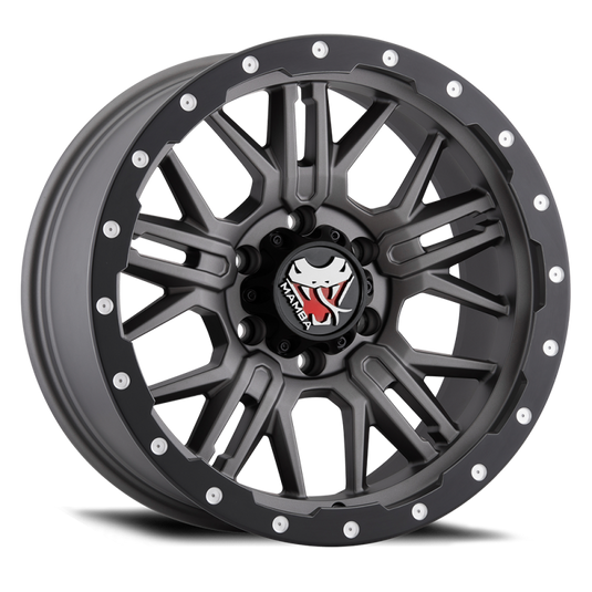 Mamba M25 17x9 6x139.7 ET12 Matte Grey w/ Black Lip Edge