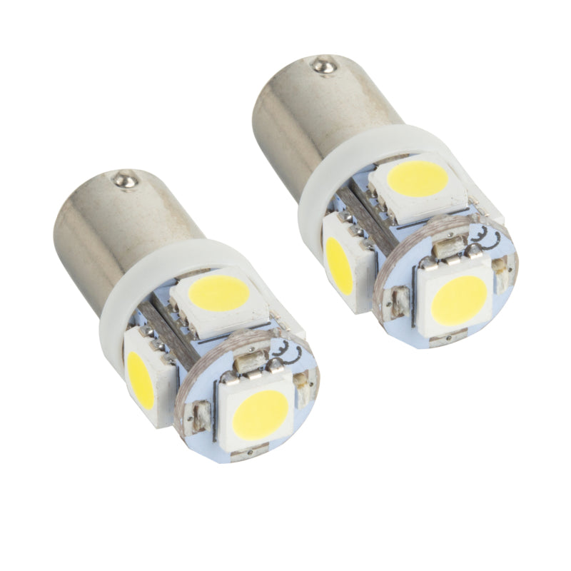 Load image into Gallery viewer, Oracle BA9S 5 LED 3 Chip Bayonet Bulbs (Pair) - White
