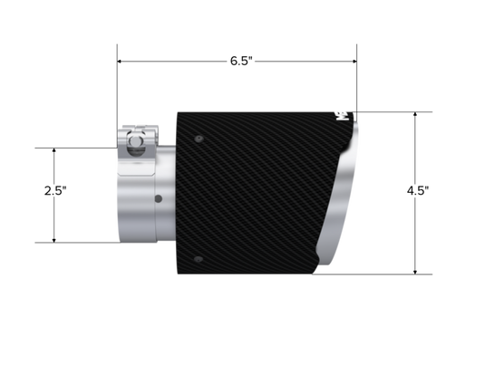 MBRP Universal Carbon Fiber Tip 2.5in ID / 4.5in OD Out / 6.5in Length Angle Cut Dual Wall
