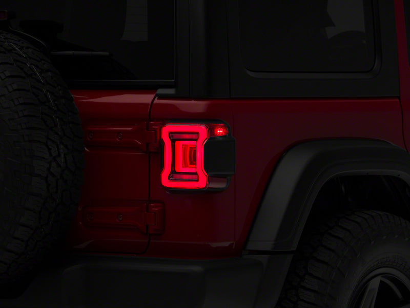 Load image into Gallery viewer, Raxiom 18-23 Jeep Wrangler JL Horizon LED Tail Lights- BlkHousing- Red Lens
