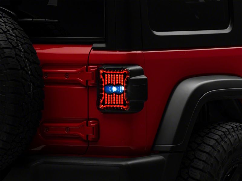 Load image into Gallery viewer, Raxiom 18-23 Jeep Wrangler JL Axial Series Linear LED Tail Lights- Blk Housing (Smoked Lens)
