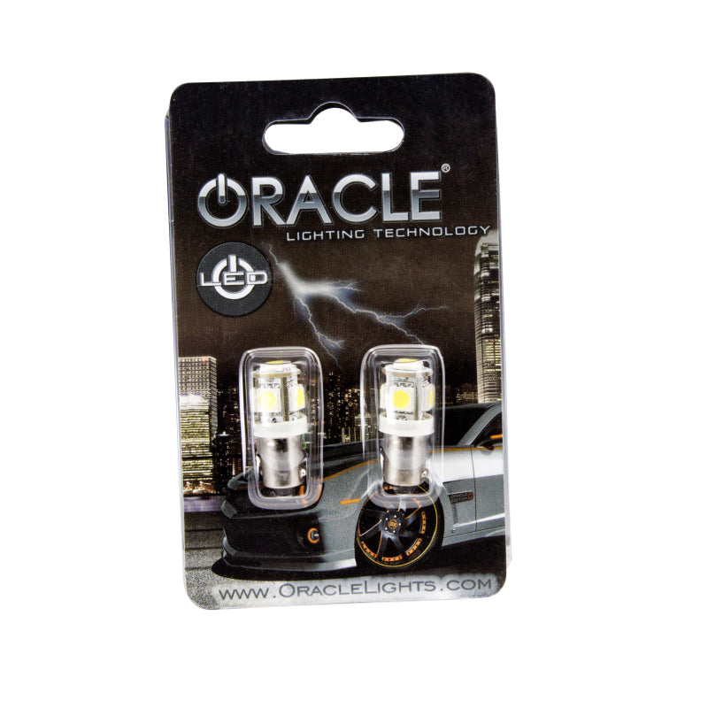 Load image into Gallery viewer, Oracle BA9S 5 LED 3 Chip Bayonet Bulbs (Pair) - White
