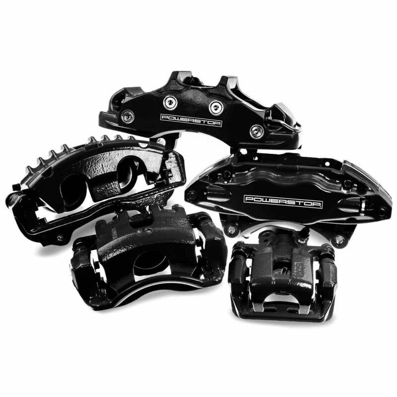 Load image into Gallery viewer, Power Stop 2014 Chrysler 200 Front Black Caliper - Pair w/Bracket
