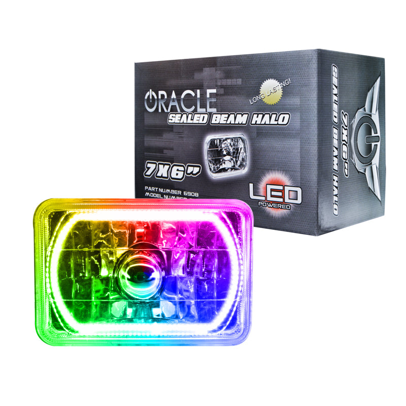 Load image into Gallery viewer, Oracle Pre-Installed Lights 7x6 IN. Sealed Beam - ColorSHIFT Halo SEE WARRANTY
