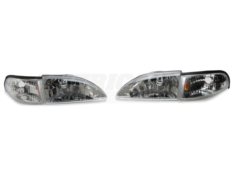 Load image into Gallery viewer, Raxiom 94-98 Ford Mustang Axial Series Cobra Style Headlights- Chrome Housing (Clear Lens)
