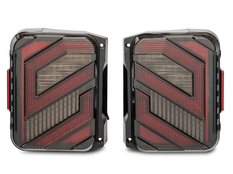 Load image into Gallery viewer, Raxiom 07-18 Jeep Wrangler JK Axial Series Trident LED Tail Lights- Blk Housing (Clear Lens)
