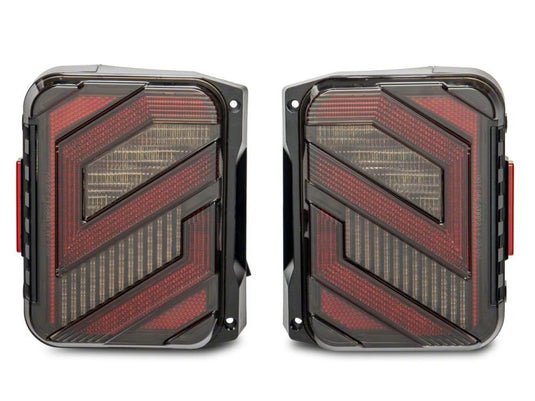 Raxiom 07-18 Jeep Wrangler JK Axial Series Trident LED Tail Lights- Blk Housing (Clear Lens)