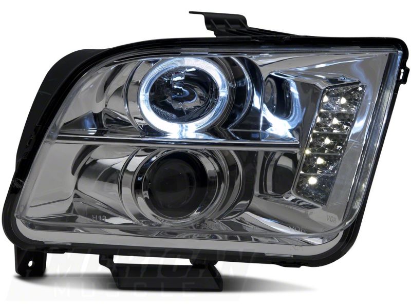 Load image into Gallery viewer, Raxiom 05-09 Ford Mustang Excluding GT500 LED Halo Projector Headlights- Chrome Housing (Clear Lens)
