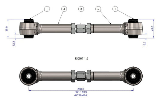 SuperPro 23-24 Toyota Sequoia HD Adjustable Upper Trailing Arm Set