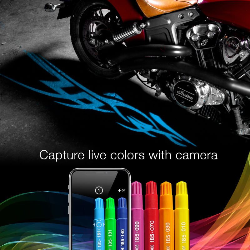 Load image into Gallery viewer, XK Glow Curb FX Bluetooth XKchrome App Waterproof LED Projector Welcome Light Tatoo Style 4pc
