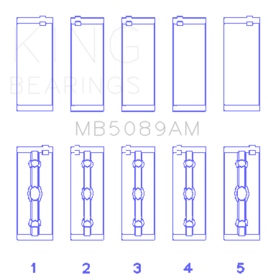 King Engine Bearings Toyota 1Rz (Size +0.50mm) Main Bearing Set