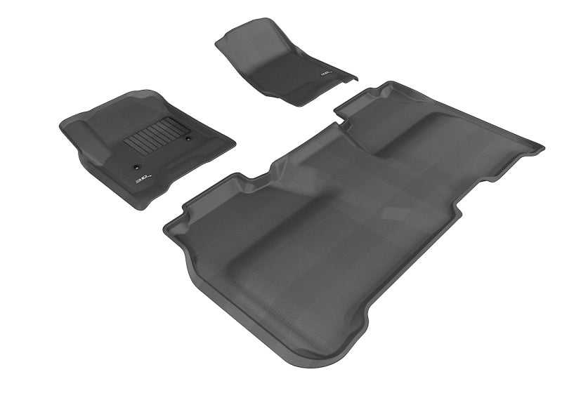 Load image into Gallery viewer, 3D MAXpider 2014-2019 Chevrolet Silverado Crew Cab Kagu 1st &amp; 2nd Row Floormats - Black
