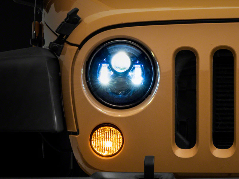 Load image into Gallery viewer, Raxiom 07-18 Jeep Wrangler JK 7-In LED Headlights- Blue Housing- Clear Lens
