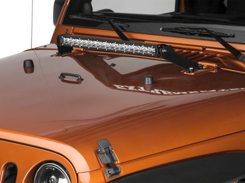 Load image into Gallery viewer, Raxiom 07-18 Jeep Wrangler JK 20-In Light Bar Hood Mounting Brackets
