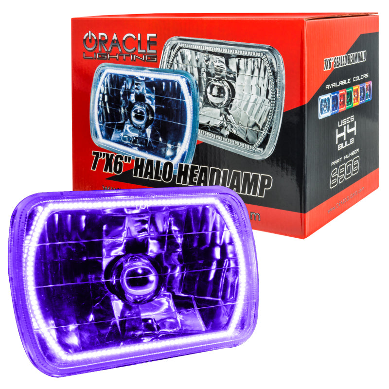 Load image into Gallery viewer, Oracle Pre-Installed Lights 7x6 IN. Sealed Beam - UV/Purple Halo SEE WARRANTY
