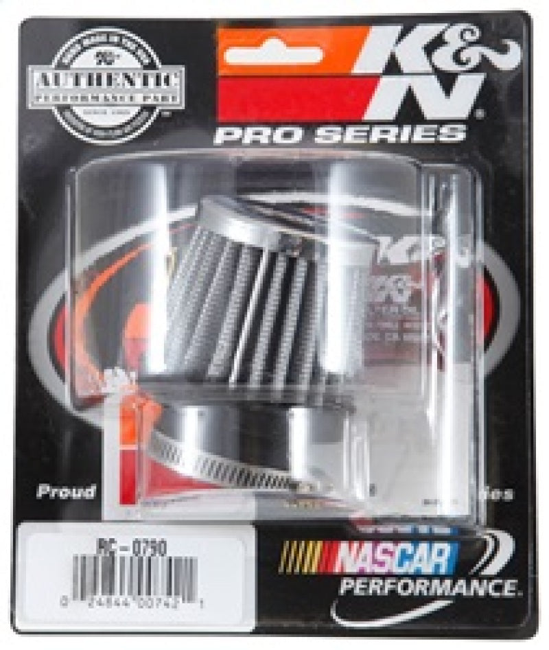 Load image into Gallery viewer, K&amp;N Universal Chrome Filter 1 3/8 inch FLG / 2 1/2 inch Base / 2 inch Top / 2 1/4 inch Height
