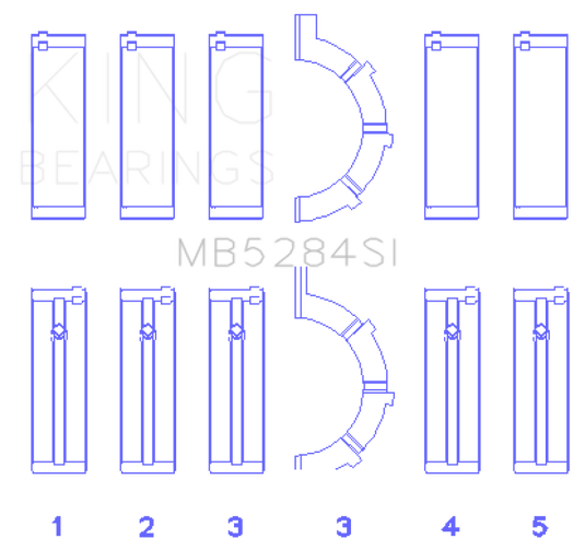 King Engine Bearings Chrysler/Jeep 287Ci 4.7L (Size +0.25mm) Main Bearing Set