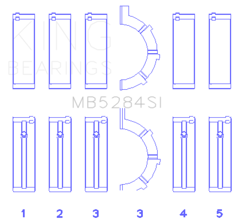 Load image into Gallery viewer, King Engine Bearings Chrysler/Jeep 287Ci 4.7L (Size +0.50mm) Main Bearing Set
