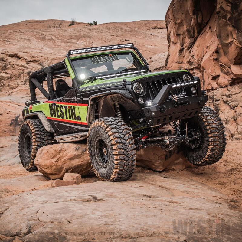 Load image into Gallery viewer, Westin/Snyper 07-17 Jeep Wrangler Triple Tube Rock Rail Steps - Textured Black
