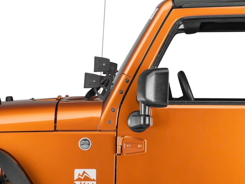 Load image into Gallery viewer, Raxiom 07-18 Jeep Wrangler JK Windshield Mounted Dual Light Brackets
