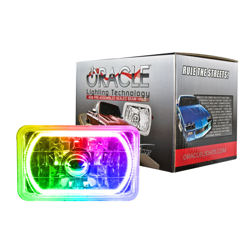 Load image into Gallery viewer, Oracle Pre-Installed Lights 4x6 IN. Sealed Beam - ColorSHIFT Halo SEE WARRANTY
