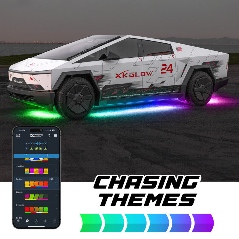 Load image into Gallery viewer, XK Glow Tesla Cybertruck XKMax LED Underglow Light Kit w/ RGBW Chasing Lights
