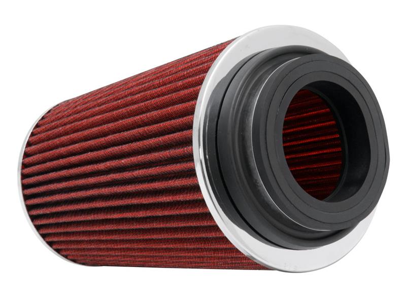 Load image into Gallery viewer, K&amp;N Universal Air Filter Chrome Round Tapered Red -4in Flange ID x 1.125in Flange Length x 5.5in H
