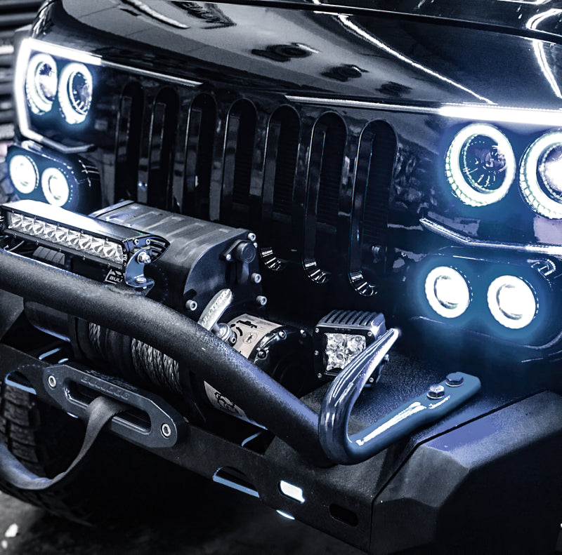 Load image into Gallery viewer, Oracle Vector Jeep Wrangler JK Grille Halo Kit - ColorSHIFT
