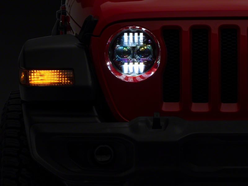 Load image into Gallery viewer, Raxiom 18-23 Jeep Wrangler JL Axial Series 9-In Angel Eye LED Headlights- Blk Housing (Clear Lens)
