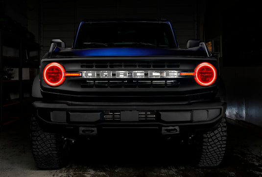 Oracle 21-22 Ford Bronco Headlight Halo Kit w/DRL Bar - Base Headlights -w/BC1 Controller