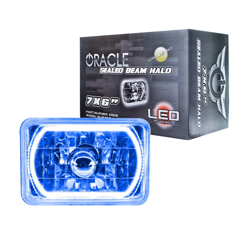 Load image into Gallery viewer, Oracle Pre-Installed Lights 7x6 IN. Sealed Beam - Blue Halo SEE WARRANTY
