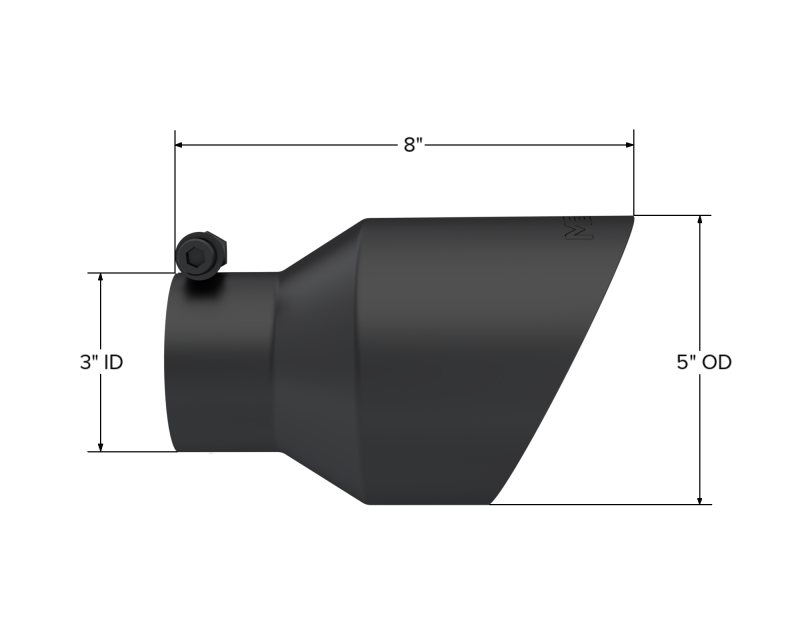 Load image into Gallery viewer, MBRP Universal 3in Hex Tip 5in Inlet 8in Length Dual Wall Exhaust Tip - Black Coated
