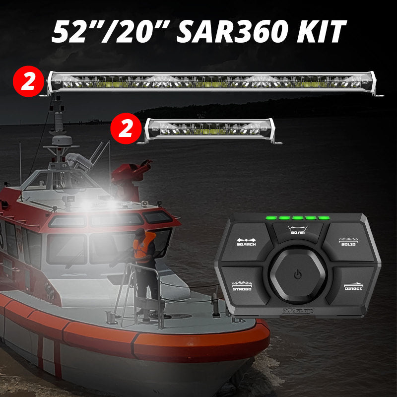 Load image into Gallery viewer, XK Glow SAR360 Light Bar Kit Emergency Search and Rescue Light System White (2)52In (2)20In
