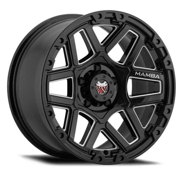 Mamba M23 17x9 5x139.7 ET12 Gloss Black w/ Machined Ball Cut