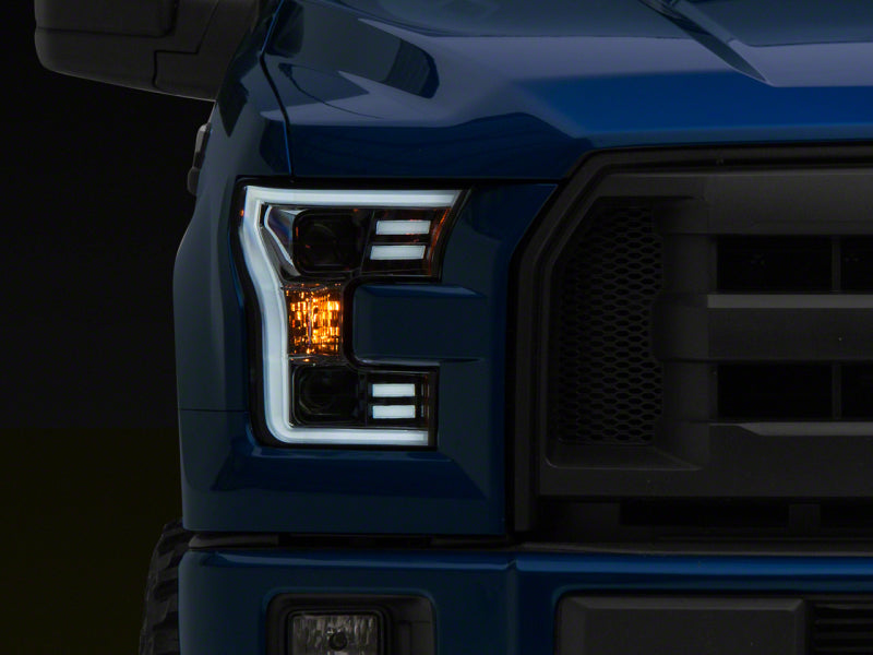 Load image into Gallery viewer, Raxiom 15-17 Ford F-150 Projector Headlights w/ LED Accent- Chrome Housing (Clear Lens)
