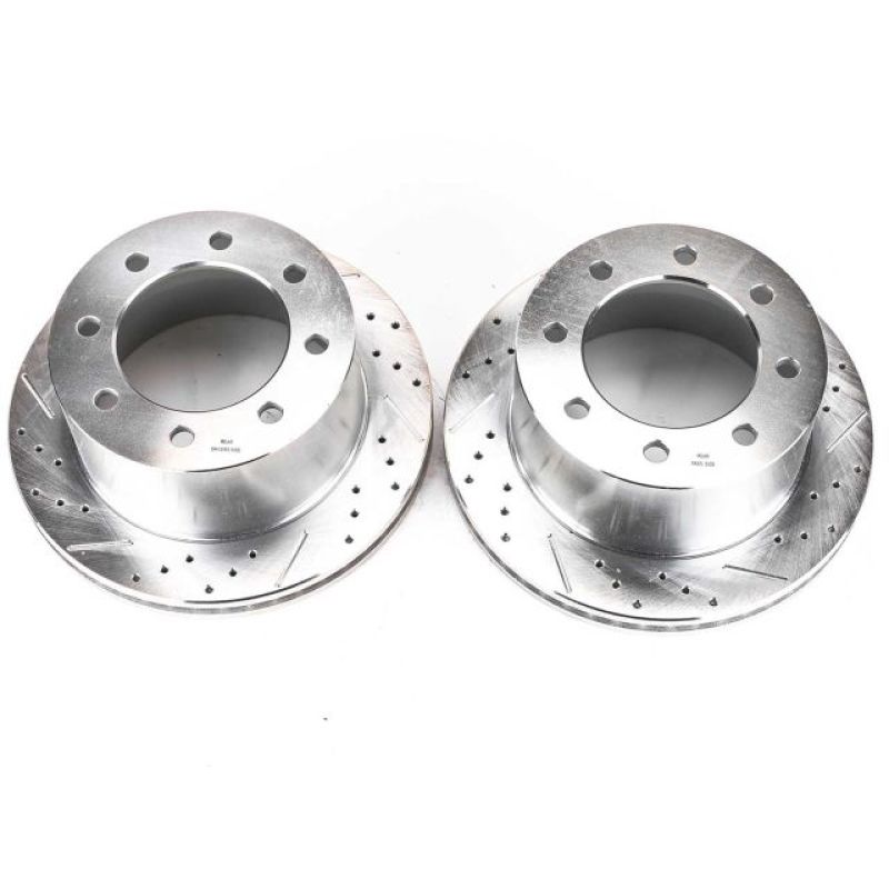 Load image into Gallery viewer, Power Stop 03-08 Chevrolet Express 3500 Rear Evolution Drilled &amp; Slotted Rotors - Pair
