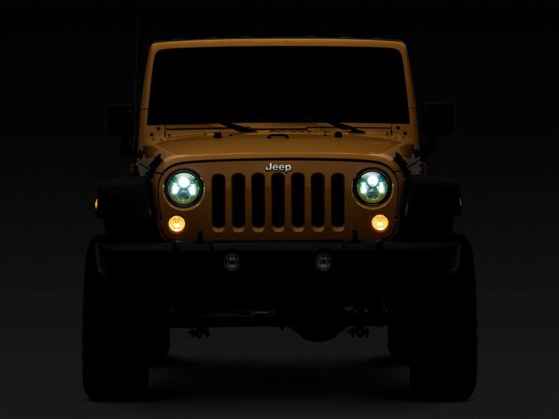 Load image into Gallery viewer, Raxiom 07-18 Jeep Wrangler JK 7-In LED Headlights Green Housing- Clear Lens
