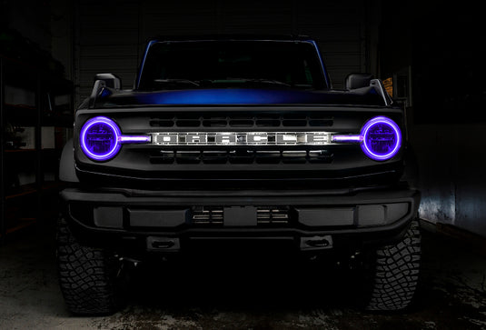 Oracle 21-22 Ford Bronco Headlight Halo Kit w/DRL Bar - Base Headlights -w/BC1 Controller