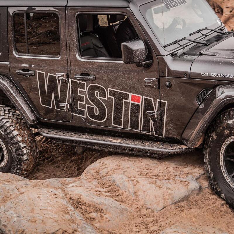 Load image into Gallery viewer, Westin/Snyper 2018+ Jeep Wrangler JL Unlimited 4DR Triple Tube Rock Rail Steps - Textured Black
