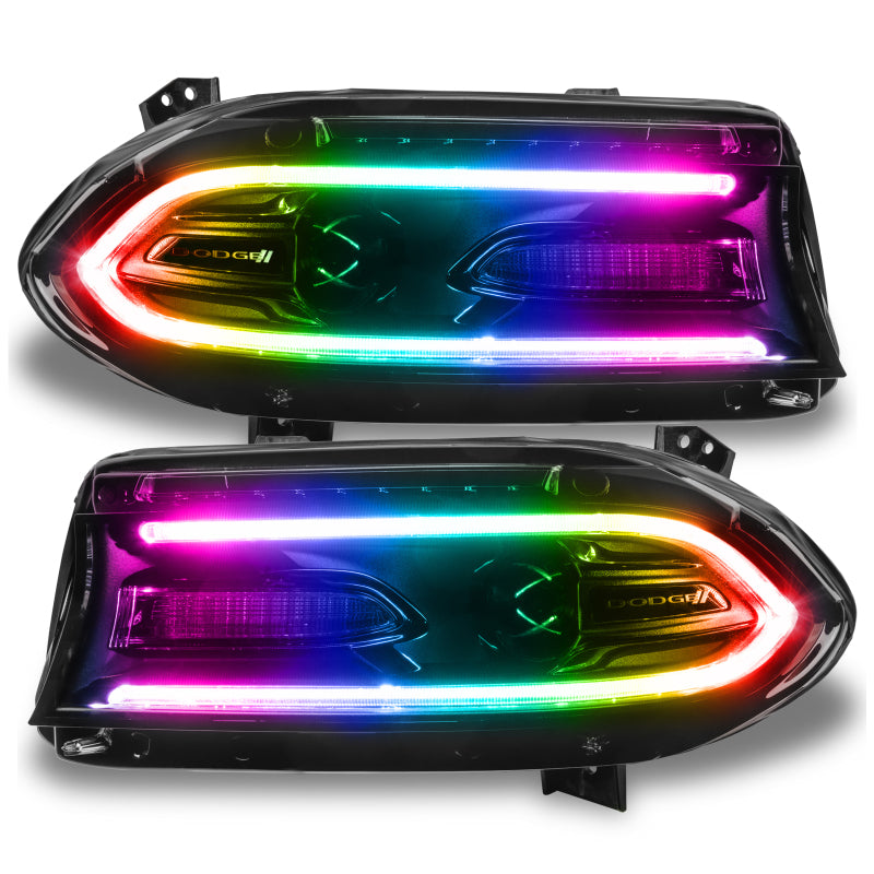 Load image into Gallery viewer, Oracle 15-21 Dodge Charger RGB+W DRL Headlight DRL Upgrade Kit - ColorSHIFT

