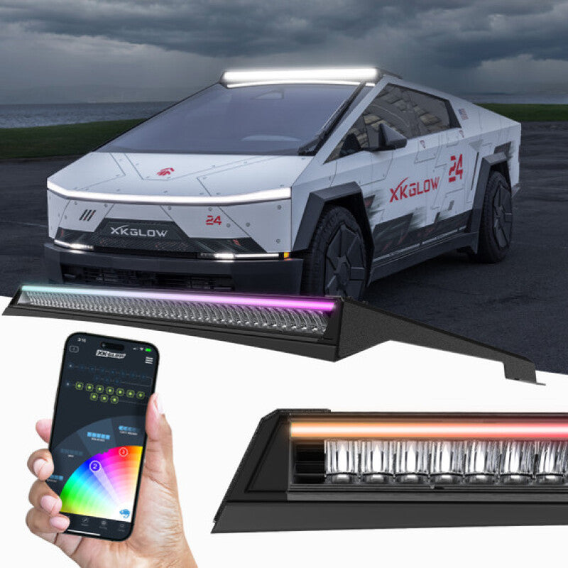 Load image into Gallery viewer, XK Glow Tesla Cybertruck XKmax 50in Roof LED Off-Road Light Bar w/ RGBW Chasing DRL &amp; App Control
