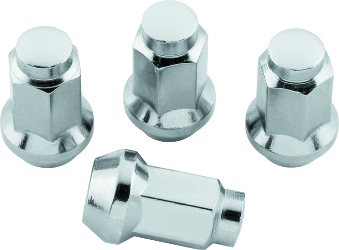 QuadBoss Lug Nuts 3/8in-24 - 14mm-Od - Chrome  - Box of 4