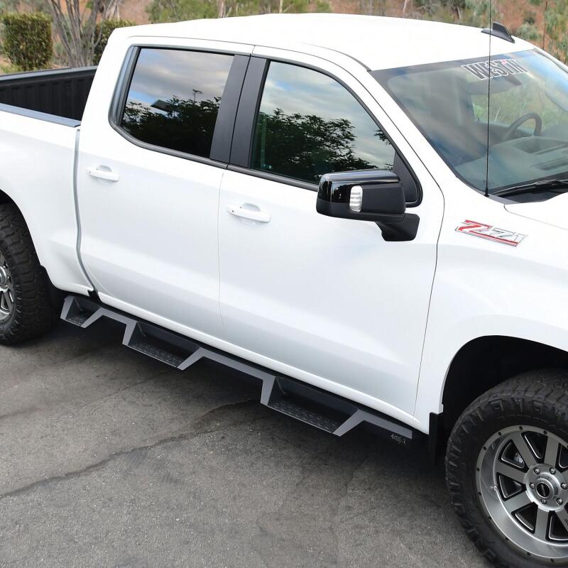 Load image into Gallery viewer, Westin 2019 Chevrolet Silverado/Sierra 1500 (5.5ft) Drop Wheel to Wheel Nerf Step Bars - Txt Black
