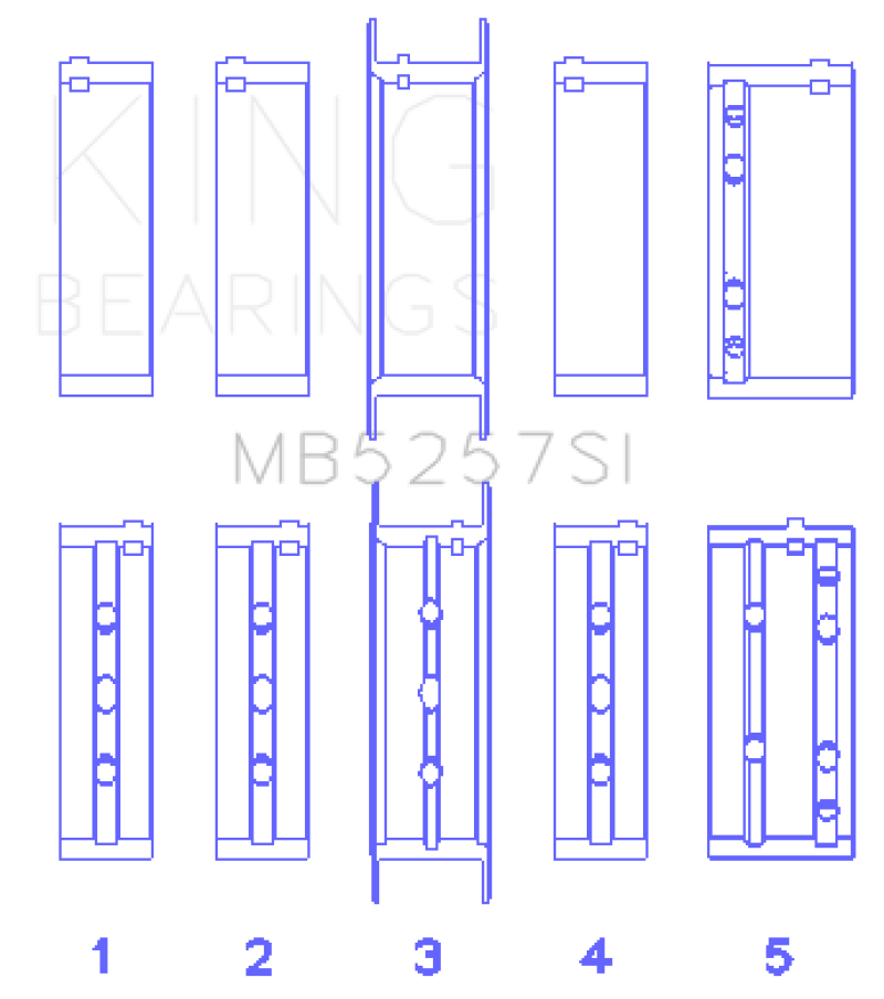 Load image into Gallery viewer, King Engine Bearings General Motors 379/V8 Ohv (Size +0.50mm) Main Bearing Set
