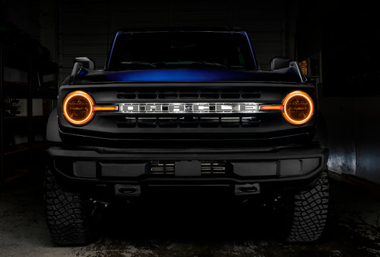 Oracle 21-22 Ford Bronco Headlight Halo Kit w/DRL Bar - Base Headlights -w/No Controller